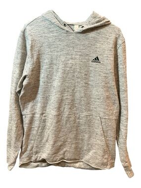 Adidas Hoodie Men’s Large Gray Pullover Athletic Sweatshirt